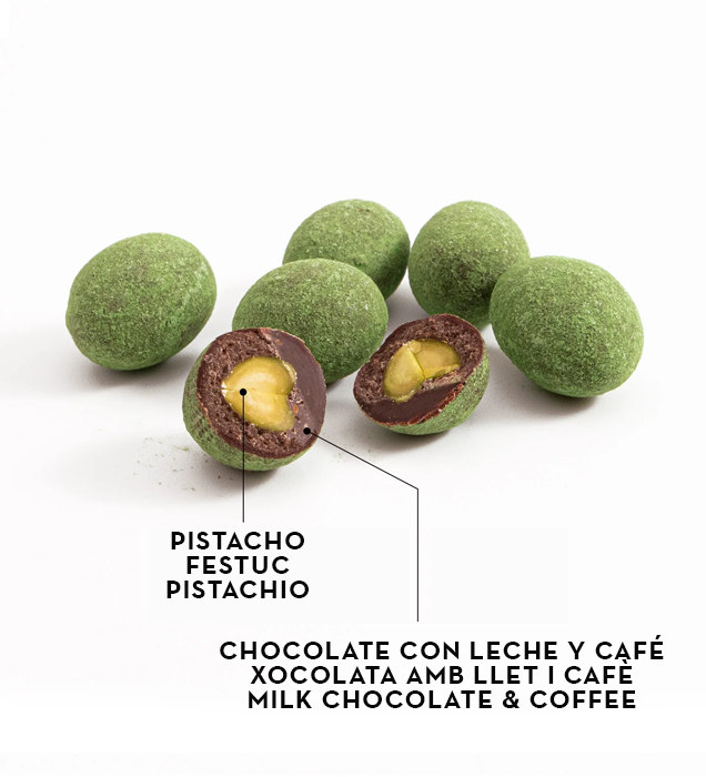 
                  
                    BUBO: PISTACHIO, COFFEE & MILK CHOCOLATE / PISTACHO, CAFE Y CHOCOLATE CON LECHE
                  
                