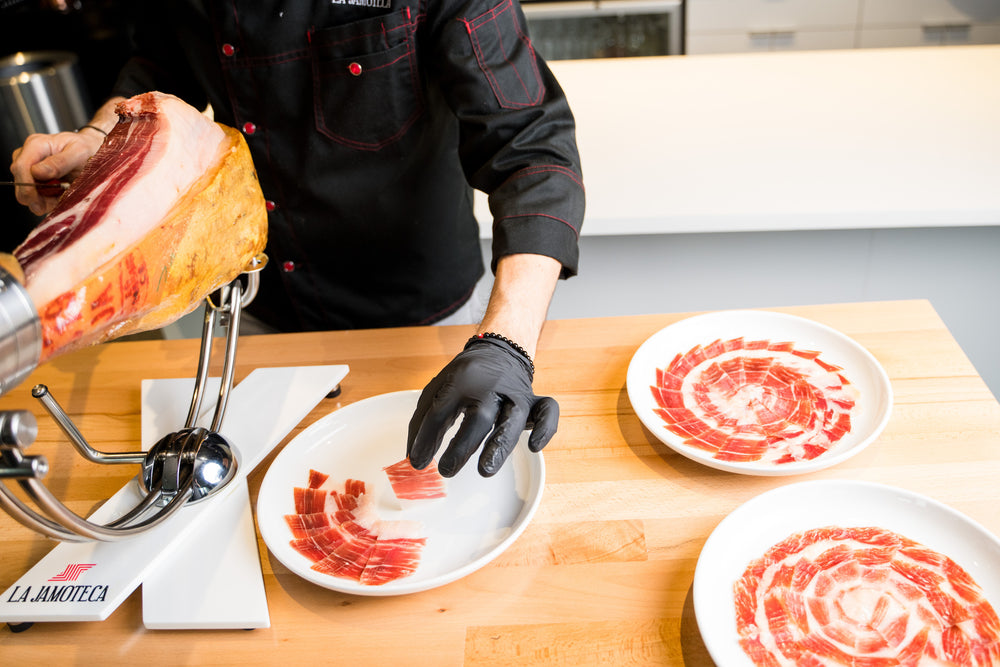 
                  
                    Acorn fed 100% Ibérico Ham / Jamon de Bellota 100% Iberico ("Pata Negra"). All natural.
                  
                