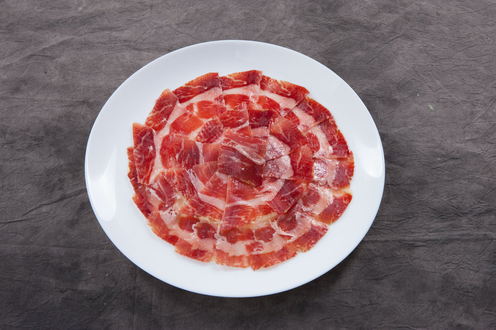 
                  
                    Acorn fed 100% Ibérico Ham / Jamon de Bellota 100% Iberico ("Pata Negra"). All natural.
                  
                